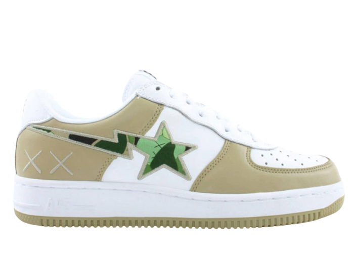 A Bathing Ape Bape Sta Low KAWS Beige Green Camo - FS-001 411